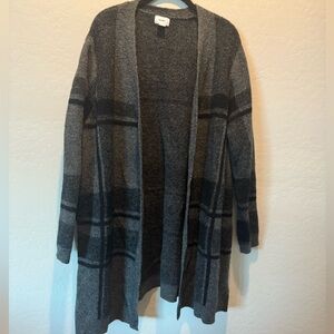 Old Navy Charcoal Plaid Cardigan - 2X
